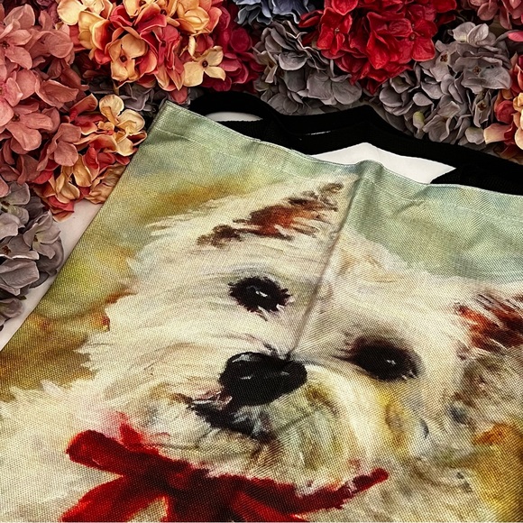Eco-Friendly White Westie Dog Folding Tote Bag - Picture 5 of 13